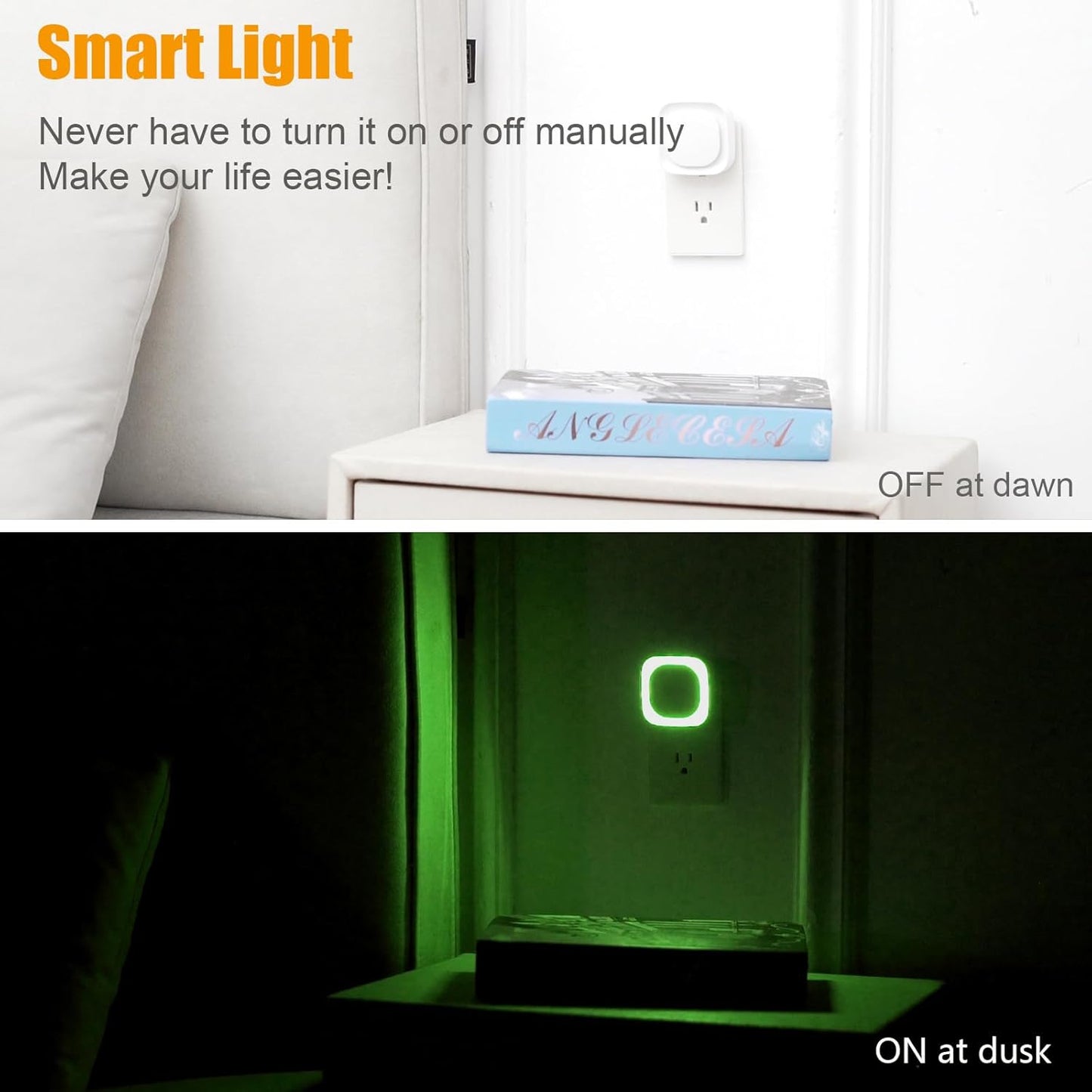 YUNLEX 2 Pack Red Night Light with Dusk to Dawn Sensor, Eye-Care Reflected Glow, 0% Blue Light True Red LED, 3-Level Brightness, Auto On/Off, Plug-in Nightlight for Sleep, Kids, Bedroom, Bathroom