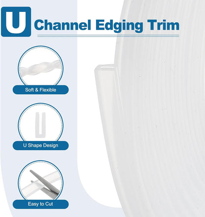 PATIKIL U Channel Edging Trim, 26Ft Sheet Metal Edge Guard Protector Rubber Edge Trim Air Sealed Seal Strip, 5/64" Slot, Fits 1/16"-5/64" Edge, 9/32" x5/128 x5/32