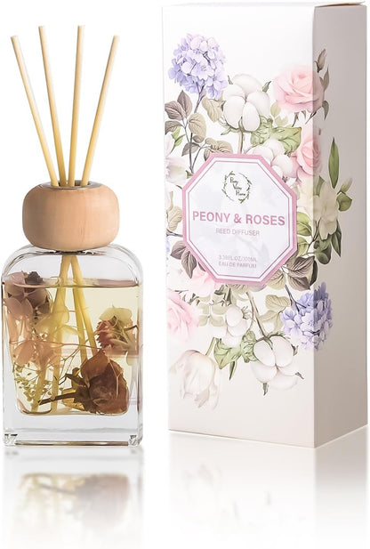 Reed Diffuser Set Gardenia Floral, 3.4 fl oz - Elegant Home Fragrance with Sticks - Long-Lasting Scented Oil Reed Diffuser for Bedroom, Bathroom Shelf Decor & Living Room(Gardenia Floral)
