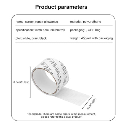 Screen Repair Tape, Screen Door Repair Patch, Waterproof Window Screen Repair Tape, Strong Adhesive Screen Repair Tape, Screen Tape Mesh Repair for Screen Door Holes Tears Instantly, Gray