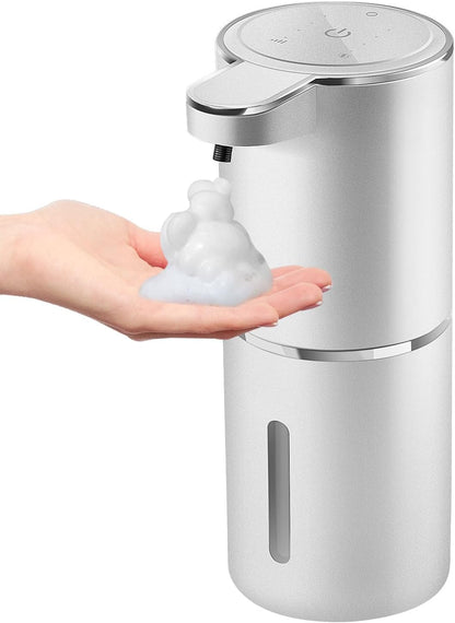 Automatic Foaming Soap Dispenser,4-Level Adjustable Foam, Wall Mount,USB Rechargeable,12.8oz/ 380ml,Touchless Hand & Dish Soap Dispenser for Bathroom, Kitchen,Hotel, Restaurant