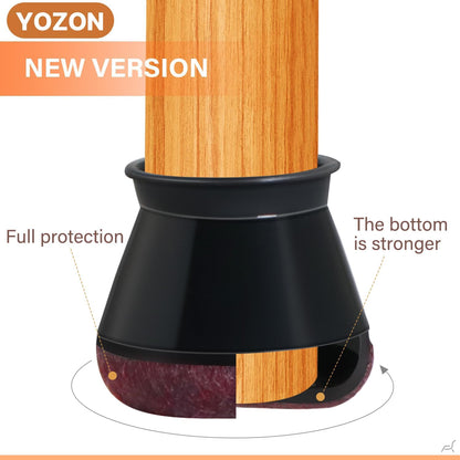 YOZON Chair Leg Floor Protectors Felt Furniture Pads Silicone Caps | Chair Leg Protectors for Hardwood Floors 32 Pack Anti-Scratch Reduce Noise Clear Round Medium Fit 3/4" to 1-3/16" (19-30mm)