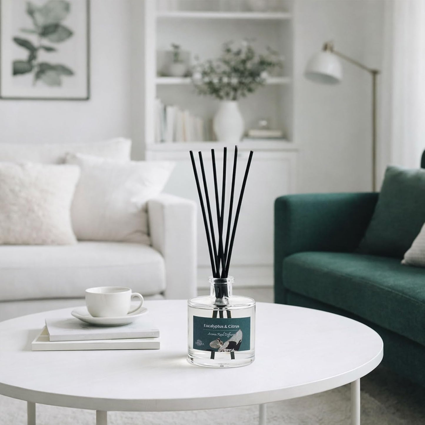 Reed Diffuser Set, Lavender & Rose 3.52 oz (100ml) Scented Diffuser with Sticks Home Fragrance Reed Diffuser for Bathroom Shelf Decor, Ideal Gift for Woman