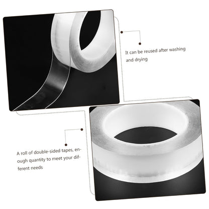 Homoyoyo 1Roll Double Sided Nano Tape Fixing Sticker Strong Adhesive Transparent Wall Mounting Tape Washable and Residue for Various Surfaces