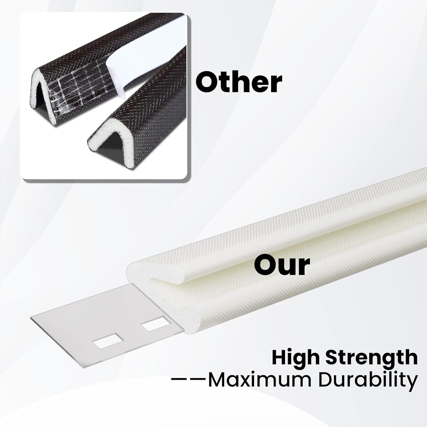 V Shape Thin Foam Weather Stripping Door Frame Seal Strip 19.7FT White, Draft Stopper, Insulation Winter, Weatherstripping, Gap Sealing, Soundproofing, Self-Adhesive Used for Exterior Front Door Side