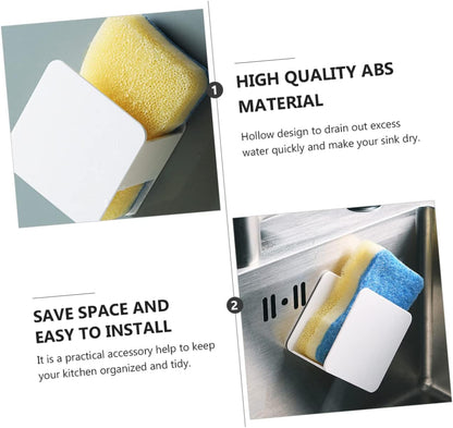 PRETYZOOM 2pcs Punch Wall-mounted Sponge Holder Kitchen Sink Storage Rack for Cleaning Cloths and Soap Draining Design for Organized Kitchen and Bathroom Use