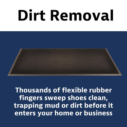 Notrax T28 Scrape® Moisture Trap Entry Scraper Mat, Outdoor Natural Rubber Doormat for Home or Business, Medium-Duty, Beveled Edges, 24" x 32", Black, T28S2432BL