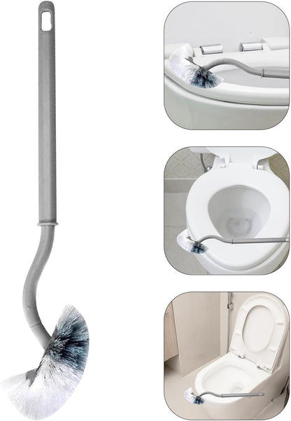 UPKOCH Curved Handle Toilet Brush 5pcs Set Gray Under Rim Toilet Bowl Cleaning Brush for Bathroom, Hard-to-Reach Areas Scrubber, Sturdy Household Restroom Cleaning Tool