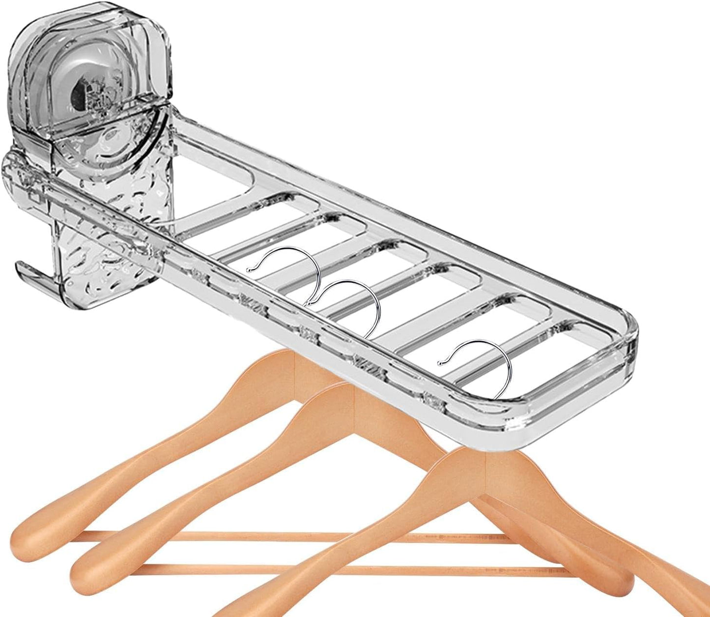 Laundry Drying Rack Wall Mount Clip On Clothes Dryer Bar, 6 Holes, | Clothes Drying Rack for Outdoor Camping, Hotel, Student Apartments, Travel, Hotel Stays, Business Trips, Household