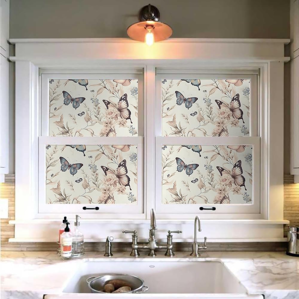 MuralPeel White/Pink/Gold Floral Garden Black Blue Flowers Vintage Peel and Stick Wallpaper Self Adhesive Removable Easy Peel Off Contact Paper Stick on Wall Paper for Bedroom Cabinet Renter Friendly
