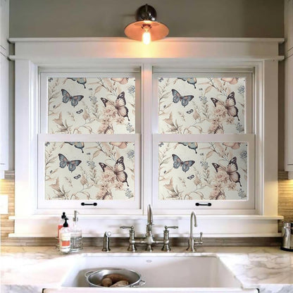 MuralPeel White/Pink/Gold Floral Garden Black Blue Flowers Vintage Peel and Stick Wallpaper Self Adhesive Removable Easy Peel Off Contact Paper Stick on Wall Paper for Bedroom Cabinet Renter Friendly