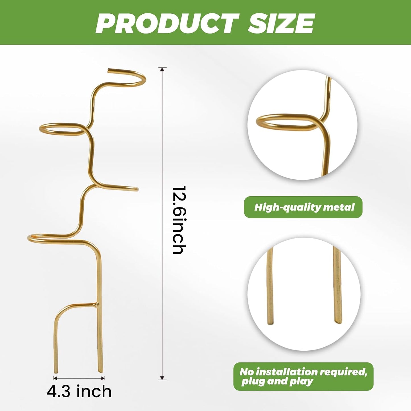 3PCS Indoor Plant Support – Durable Metal Garden Stakes for Monstera, Flowers & Herbs – 12.6 Inch Trellis for Indoor & Outdoor Plants, Easy-to-Use Support Structures