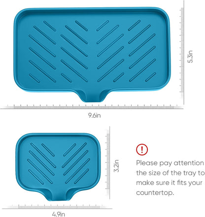 Kitchen Soap Tray,Kitchen Sink Tray Sponge Tray Kitchen Sponge Holder Self Draining Premium Silicone Soap Holder for Bathroom Counter Sink Caddy Organizer for Dish Soap Bottle,Soap Dispenser