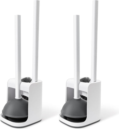 IVYROLL Toilet Brush and Plunger Set Hidden, S-Shaped Toilet Brush Plunger Combo, Perfect for Homes, Apartments & Bathrooms