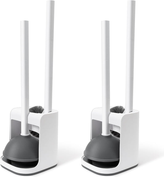 IVYROLL Toilet Brush and Plunger Set Hidden, S-Shaped Toilet Brush Plunger Combo, Perfect for Homes, Apartments & Bathrooms
