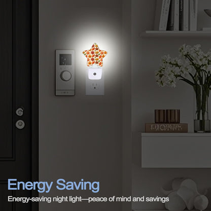Lavender Butterfly Nightlight,Summer Flowers Star Night Lights Plug into Wall Decorations for Bedroom Bathroom,Dusk to Dawn Sensor Kitchen Hallway Stairs Energy Efficient Desk Lamp