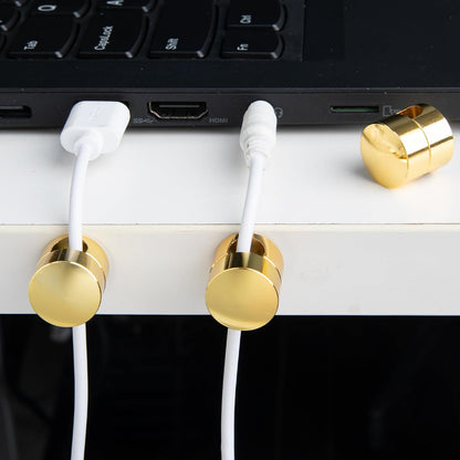 3pcs Cable Anchors for Desk, Adhesive Metal Cord Organizers, Adjustable 2-in-1 Cord Clips Charger Cable Management for Nightstand Office Home Desktop Wall- Gold & Copper & Black