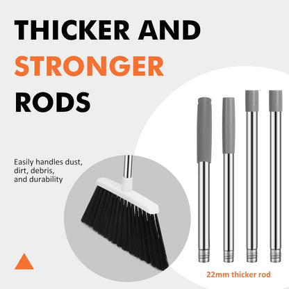 Heavy Duty Broom, 55 Inch Long Handle Outdoor Large Angle Brooms, Commercial Broom for Sweeping Indoor, for Home Garage Kitchen Office Courtyard Lobby Patio Lawn Concrete，Black