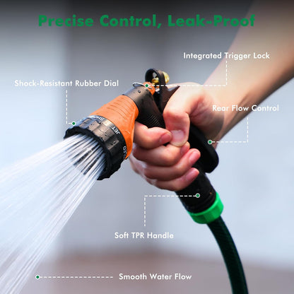 RESTMO Garden Hose Spray Nozzle, Water Hose Nozzle Heavy Duty, High Pressure Hand Sprayer with 6 Adjustable Watering Patterns, Slip Resistant for Watering Plants, Car Washing & Pet Showering, Purple
