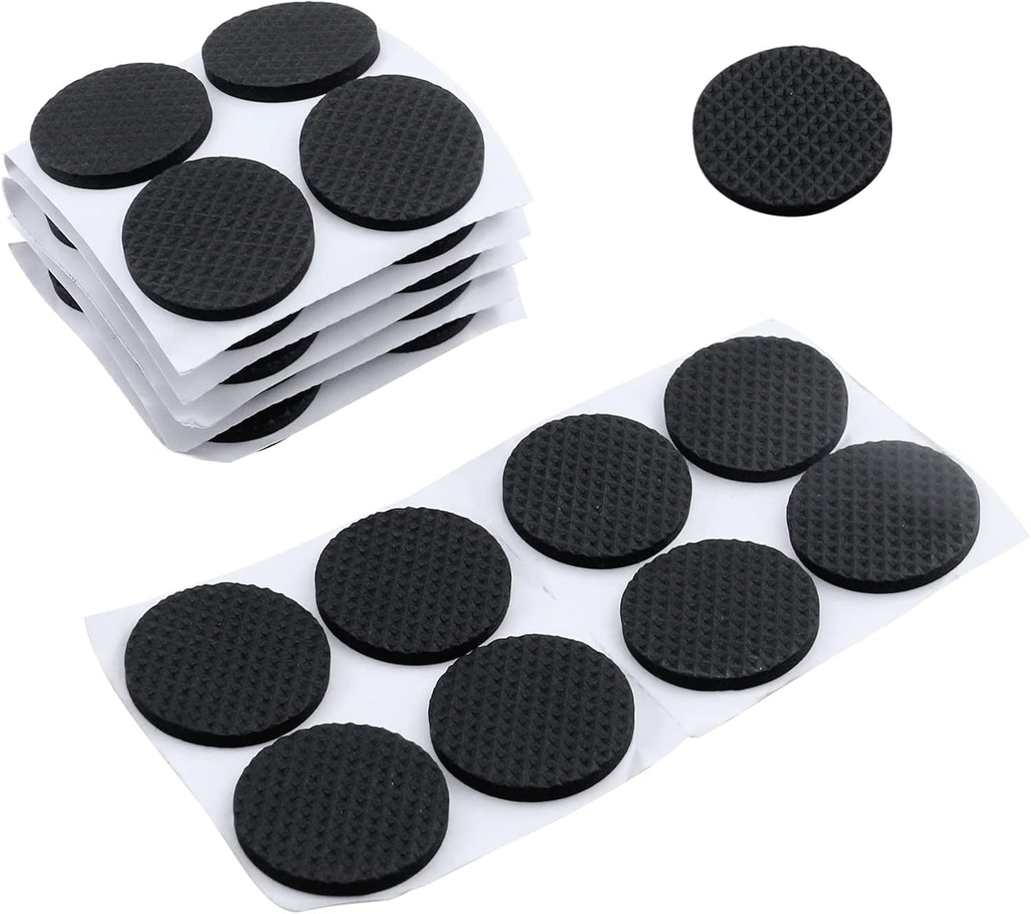 Antrader 1.5 Inch Self-Stick Furniture Round Felt Pads Wood Floor Protectors – Protect Your Hard Floors from Furniture Scratches, Pack of 48, Black