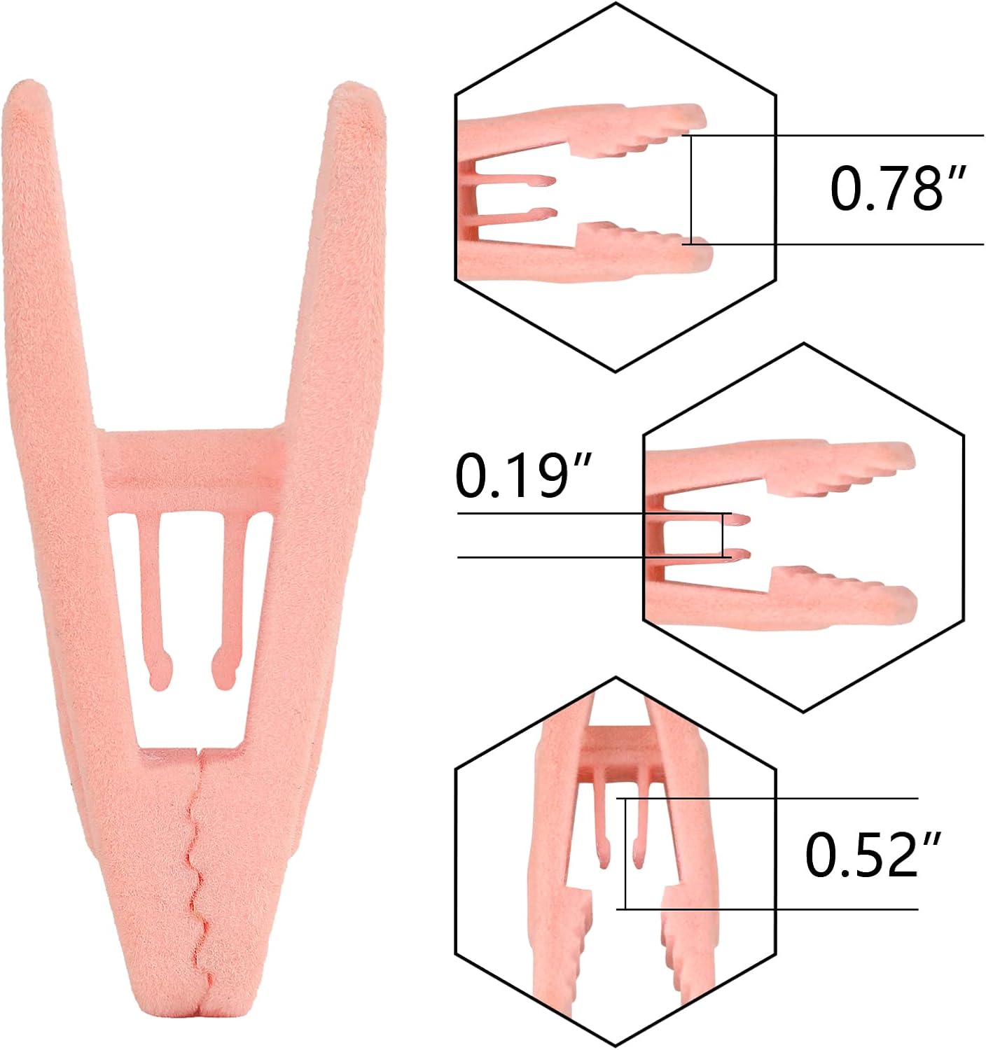 Tinfol Velvet Hanger Clips, 24 Pack Black Pants Hangers Clips, Large Opening Clothes Pin, Strong Finger Flocked Clip Perfect for Use with Slim-line Clothes Velvet Hanger