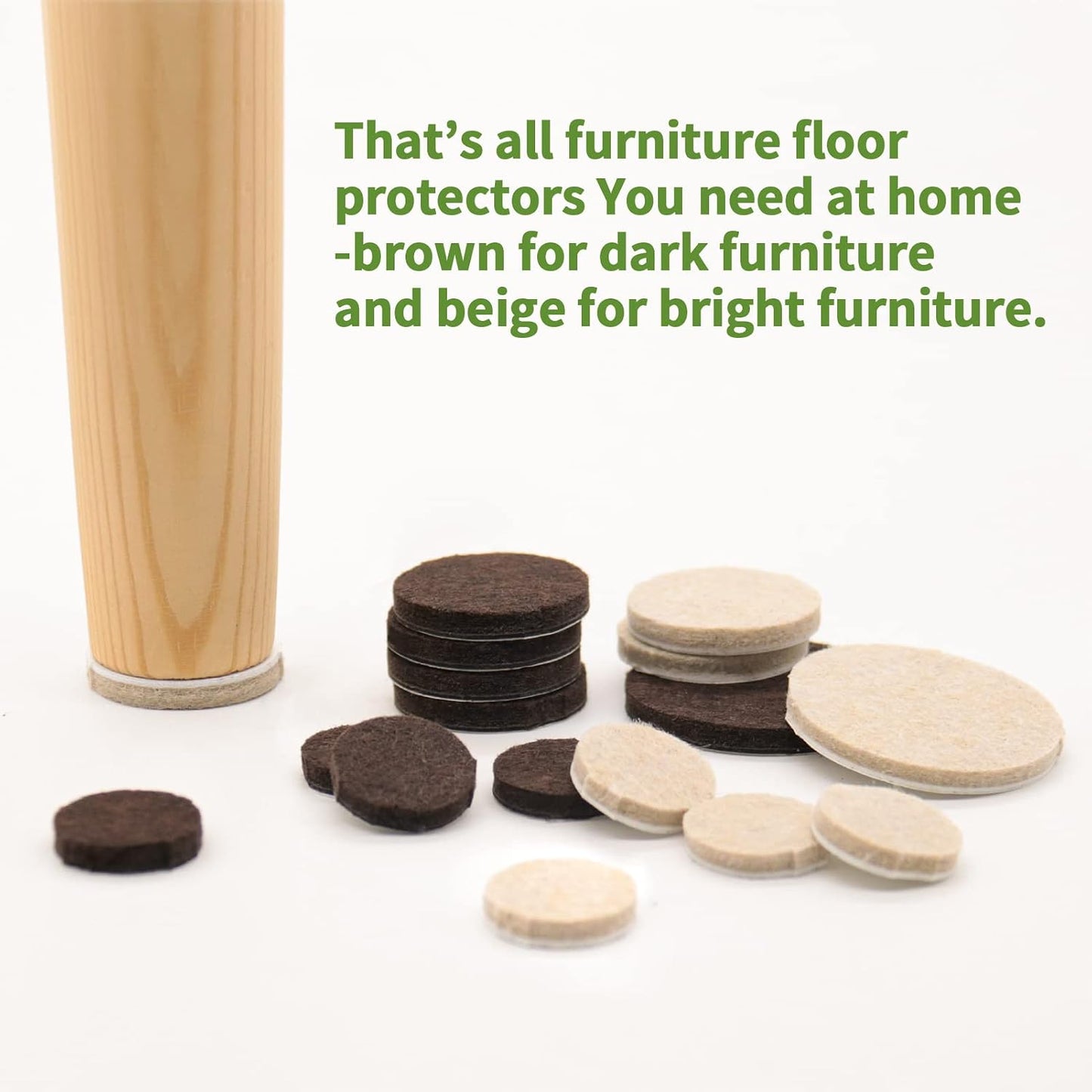 Felt Furniture Pads for Hardwood Floors 48 PCS, Furniture Pads, Floor Protectors for Hardwood Floors, Felt Pads for Furniture, Round, Dark Brown