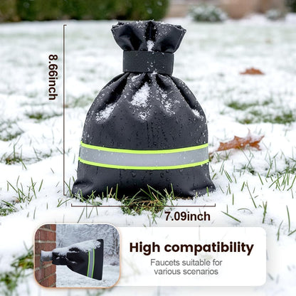 Outdoor Faucet Covers for Winter Freeze Protection, 9.8" x 6.3" Reusable Waterproof Insulated Spigot Covers, Easy-to-Use Hose Bib Socks for Outdoor Faucets, Pipes & Spigots (Green, 2 PCS)