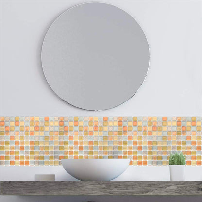 Yoillione Peel and Stick Backsplash for Kitchen: Self Adhesive Wall Tiles for Bathroom - Vinyl Thick Back Splash Tile (10, Light Coffee)