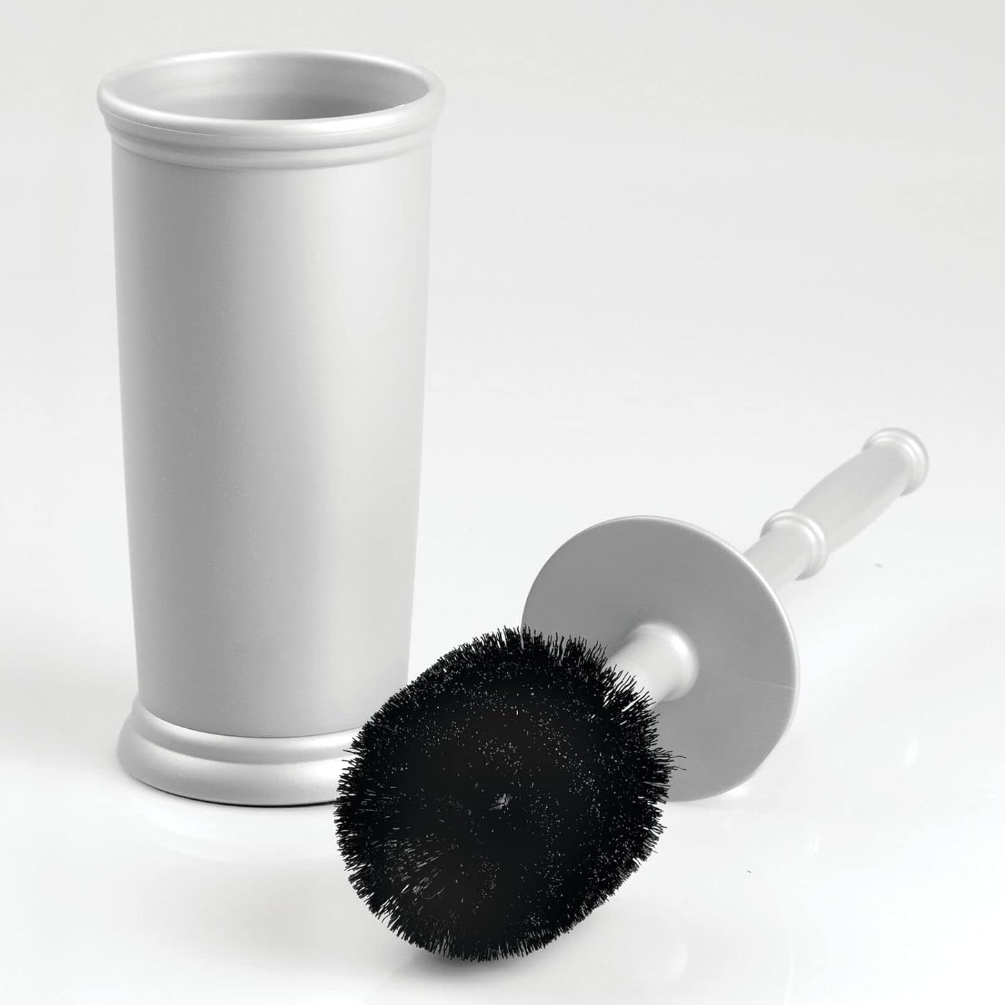 mDesign Metal Freestanding Slim Toilet Bowl Brush and Holder