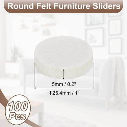uxcell Furniture Pads, 50Pcs 1.25" - Round Self Adhesive Felt Furniture Pads, Floor Protectors for Furniture Feet Chairs Legs Hardwood Floors (Beige)