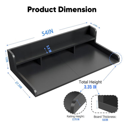 54" 2 Tier Washer Dryer Countertop with Storage Shelf, Waterproof MDF Laundry Room Organizer, Folding Station, Mechanically Joined Two-Panel Countertop (Walnut Brown)