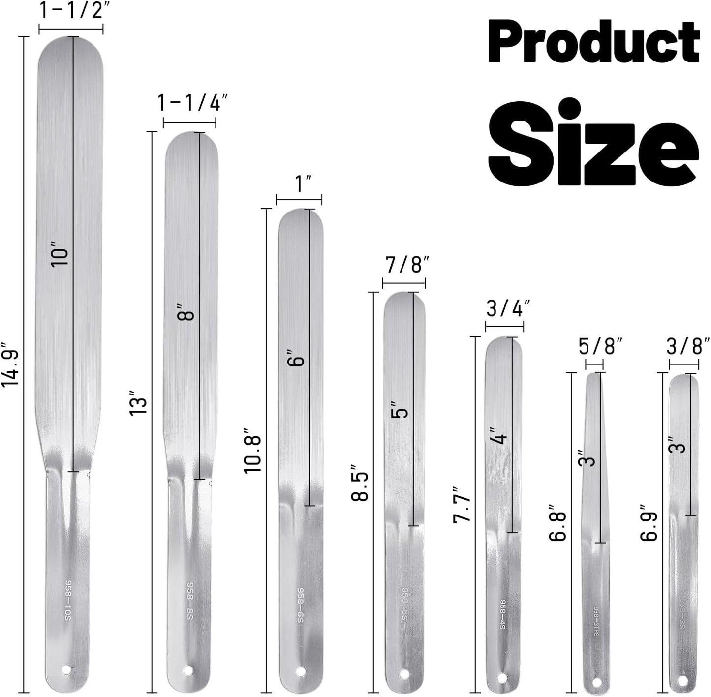 7-Piece Caulking Spatula Set - Professional Stainless Steel Caulk Finishing Tools, Streamline Spatulas for Bathroom Sink, Bathtub, Tile Sealant Application