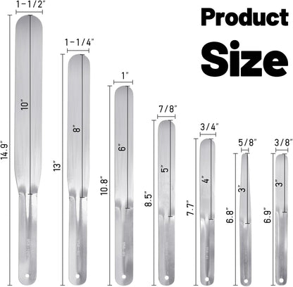 7-Piece Caulking Spatula Set - Professional Stainless Steel Caulk Finishing Tools, Streamline Spatulas for Bathroom Sink, Bathtub, Tile Sealant Application