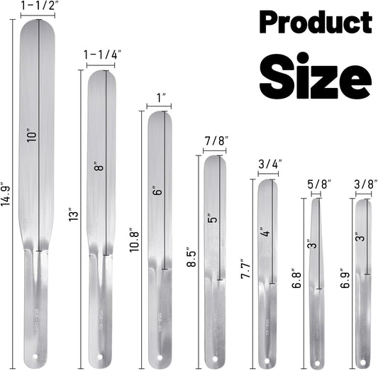 7-Piece Caulking Spatula Set - Professional Stainless Steel Caulk Finishing Tools, Streamline Spatulas for Bathroom Sink, Bathtub, Tile Sealant Application