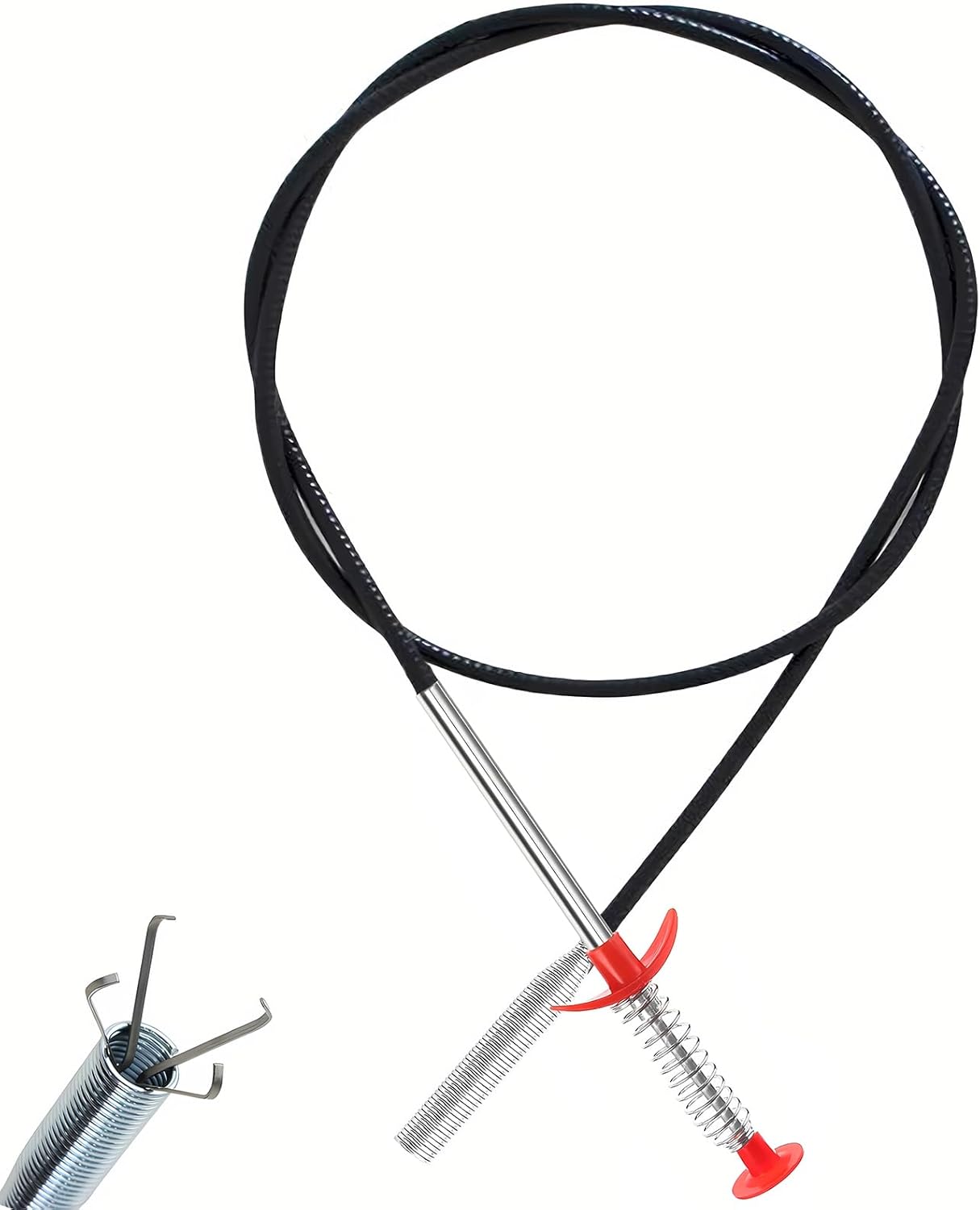 Drain Snake, Drain Clog Remover - Gutter Cleaning Tools Drain Cleaner for Toilet Sewer Shower Kitchen Bathroom Tub Clogged Drains Opener Cleaning Tool, Flexible Grabber Claw Pick Up Reacher (79 inch)