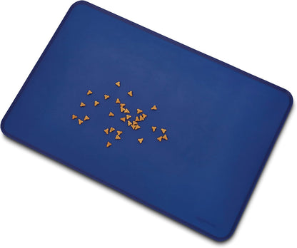 Amazon Basics Waterproof Non-Slip Silicone Pet Feeding Mat with Raised Edges for Food and Water Bowls, Easy to Clean Pet Placemat to Protect Floors, 18.5" x 11.5", Black