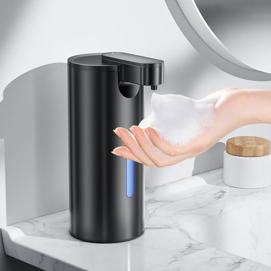 Fantictas Automatic Foaming Soap Dispenser Touchless, Stainless Steel 11.5 oz 3 Levels Adjustable Hand Soap Dispenser with Rechargeable Sensor Pump for Kitchen & Bathroom Liquid Soap