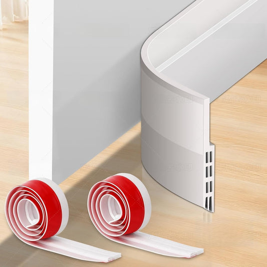Adjustable Under Door Draft Stopper Filler Seal Blocker, 2 Pack | Weather Stripping Gap Filler Blocks Cold Air Dust Noise & Light, Adjustable Door Sweep for Interior & Exterior Doors
