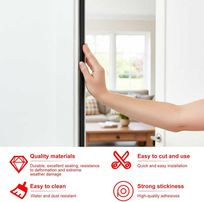 Pangda 10Ft D Shape Rubber Weather Stripping Foam Self-Adhesive EPDM Door Seal Strip for Noise Reduction Waterproof Dustproof for Cars Boats Truck RVs Windows Doors (3/4" W × 3/4" H)