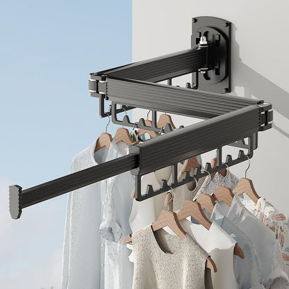 Mounted Wall Drying Rack, Laundry Hanger Dryer Rack, Laundry Hanger Rack, Wall Mounted Clothes Rack, Laundry Room Hanging Rack(Foldable/High-Bearing/Never Fall Off/Third Generation/White)