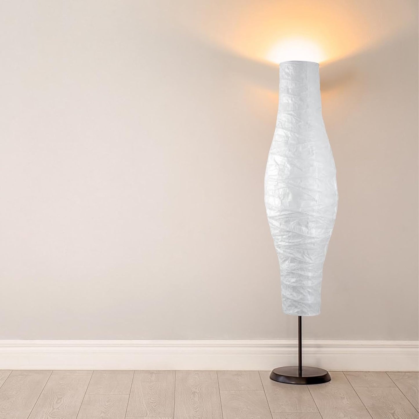 Generic 46in Tall Rice Paper Floor Lamp Shade, Standing Corner Lamp Cover, Standing Lamps Decor, Japanese Style Lampshade Cover for Living Room