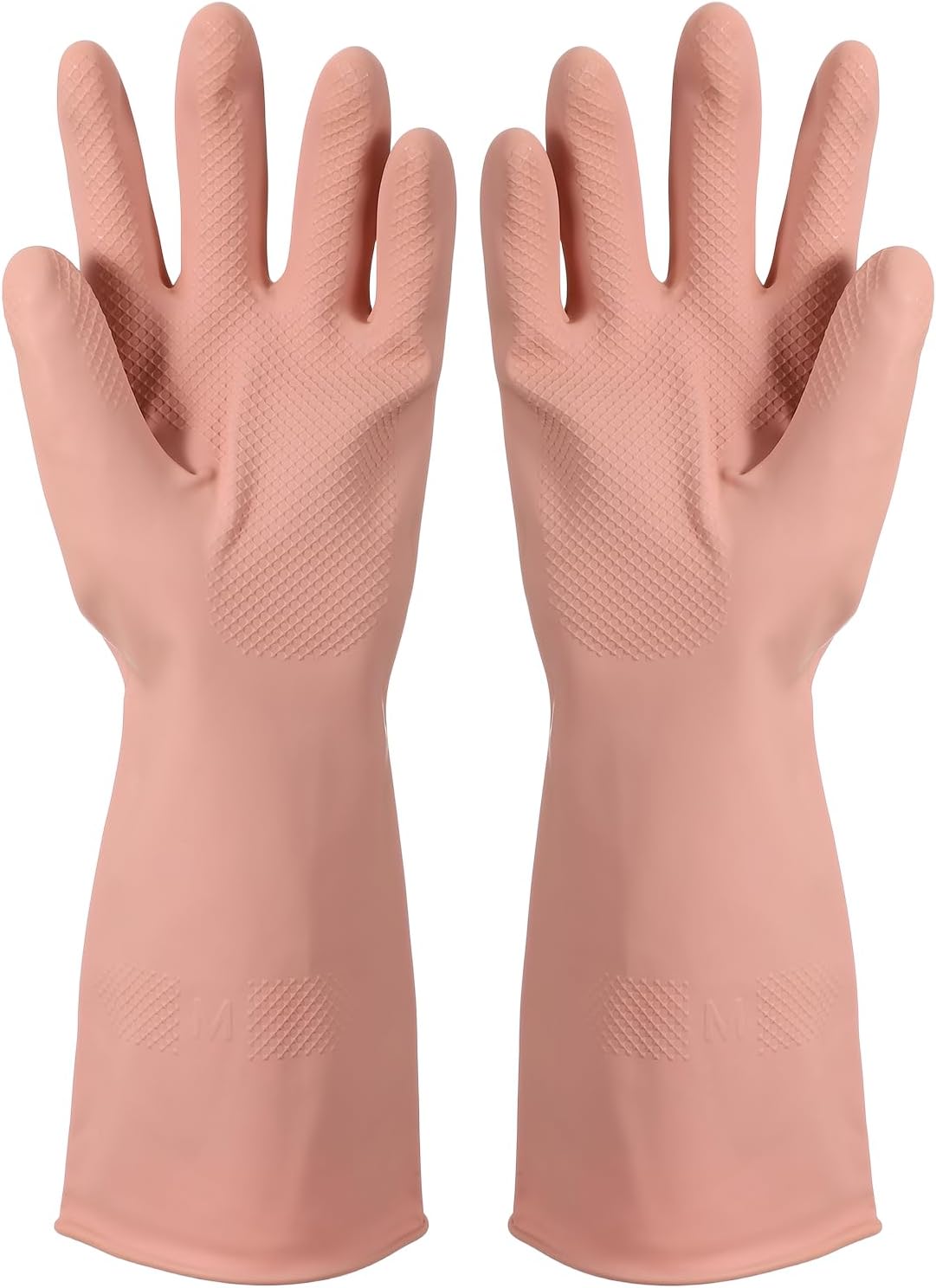 uxcell Rubber Cleaning Gloves, Reusable Household Dishwashing Long Rubber Gloves with Non-slip Grip