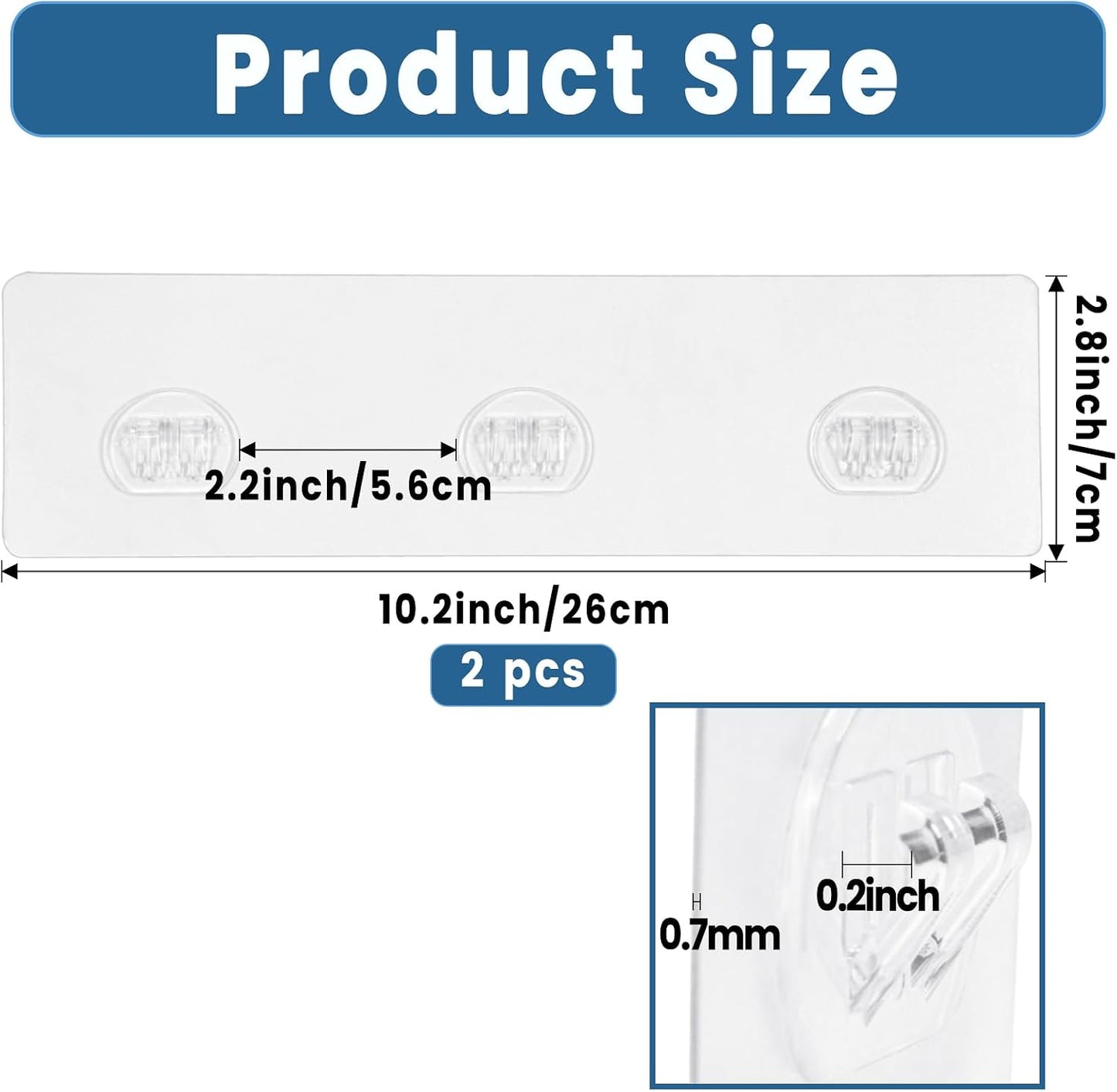 18 Pack Shower Caddy Adhesive Replacement, Shower Shelf Strong Adhesive Hooks, No Drilling, Transparent WaterProof Strips for Bathroom Shelves & Kitchen Racks