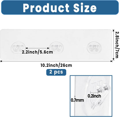 18 Pack Shower Caddy Adhesive Replacement, Shower Shelf Strong Adhesive Hooks, No Drilling, Transparent WaterProof Strips for Bathroom Shelves & Kitchen Racks