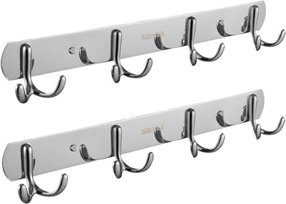 SOLVEX Coat Rack Wall Mount,2 Pack Coat Hooks Wall Mount, Hat Rack Key Holder Bag Hanger for Wall,Wall Hooks for Hanging,Purse Hanger Towel Hooks for Bathroom SP-60302-N