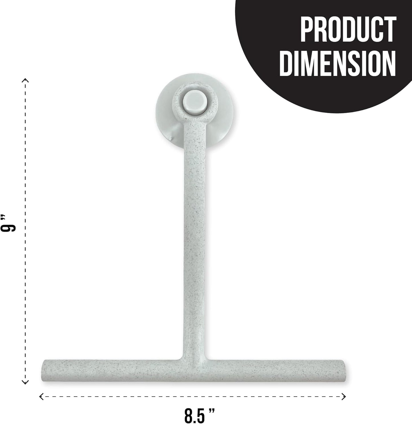 Splash Home Shower Squeegee for Glass Doors - Black Bathroom Squeegee with Suction Hook, Glass Shower Door Squeegee for Streak-Free Cleaning, Shower Wiper for Glass Doors and Tiles, 8.5" Wide Blade