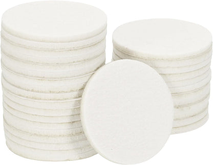 uxcell 32Pcs Non Slip Furniture Pads, 3" Round Self Adhesive Felt Bumpers Noise Reducing Furniture Feet Floor Protector for Chairs Tables Furniture Legs (White 0.2" Thick) - Colors A