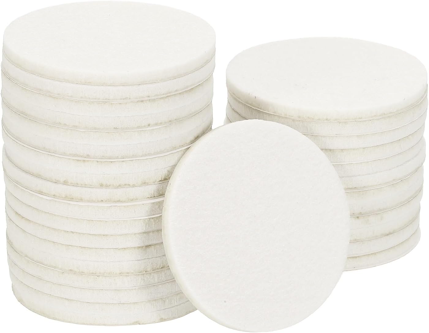 uxcell 32Pcs Non Slip Furniture Pads, 3" Round Self Adhesive Felt Bumpers Noise Reducing Furniture Feet Floor Protector for Chairs Tables Furniture Legs (White 0.2" Thick) - Colors B
