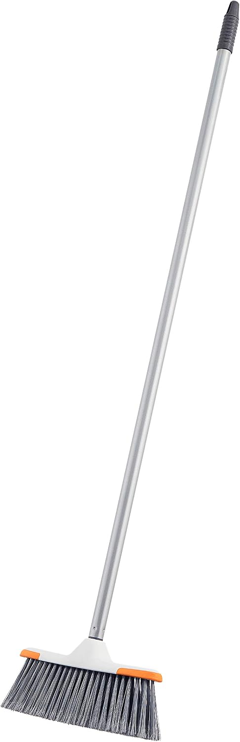 Superio Grey Broom, Heavy-Duty Indoor & Outdoor Broom with 48-Inch Handle, Multi-Surface Floor Cleaning for Home, Kitchen, Garage & Office