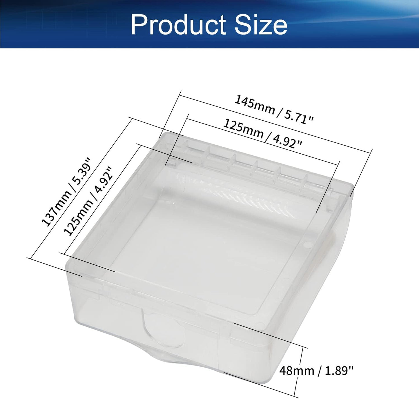 Heyiarbeit Weatherproof Cover Plug in Use Outlet Receptacle Protector 5.59"x3.27"x1.89"(LxWxH) for Retrofit Siding Construction 120 Type Transparent 1Pcs